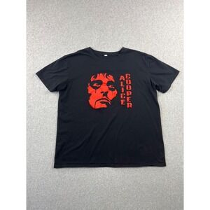 Alice Cooper Classic Shirt Mens L Black Short Sleeve Shock Rock Heavy Metal